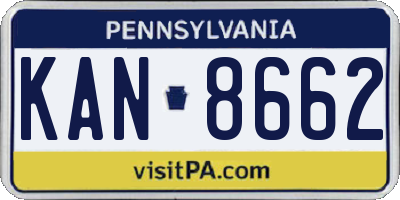 PA license plate KAN8662