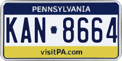 PA license plate KAN8664