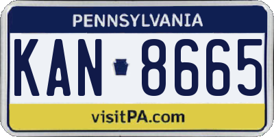 PA license plate KAN8665