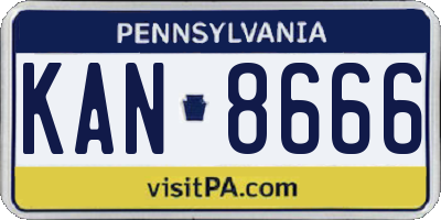 PA license plate KAN8666