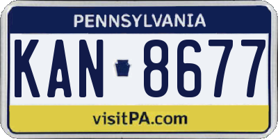PA license plate KAN8677