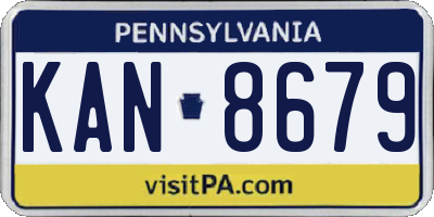 PA license plate KAN8679