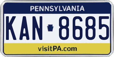 PA license plate KAN8685