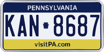 PA license plate KAN8687