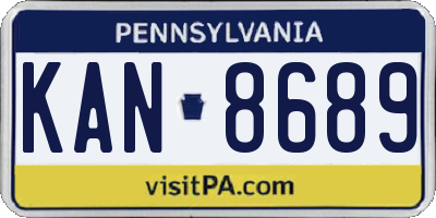 PA license plate KAN8689