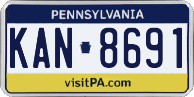 PA license plate KAN8691