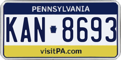 PA license plate KAN8693