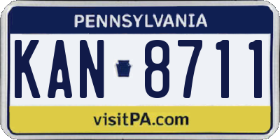 PA license plate KAN8711