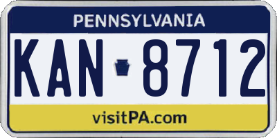 PA license plate KAN8712