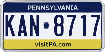 PA license plate KAN8717