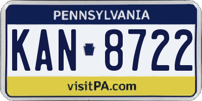 PA license plate KAN8722