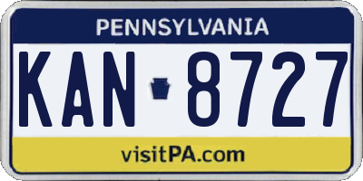 PA license plate KAN8727