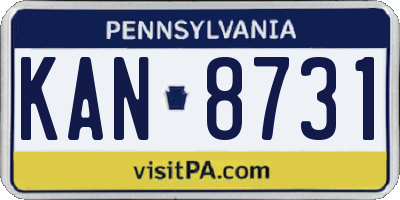 PA license plate KAN8731