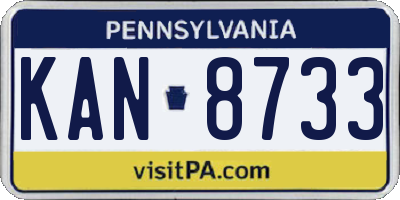 PA license plate KAN8733