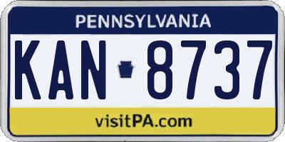 PA license plate KAN8737