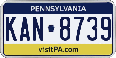 PA license plate KAN8739
