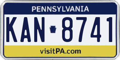 PA license plate KAN8741