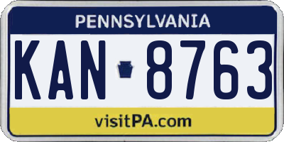 PA license plate KAN8763