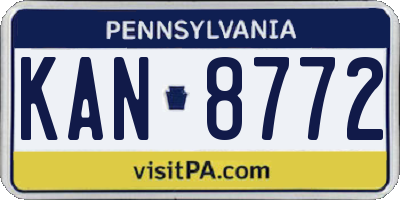 PA license plate KAN8772