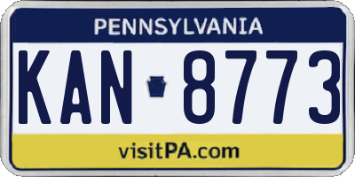 PA license plate KAN8773