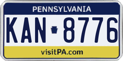 PA license plate KAN8776