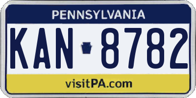 PA license plate KAN8782