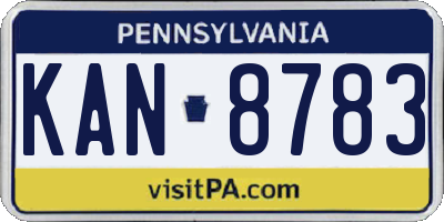 PA license plate KAN8783