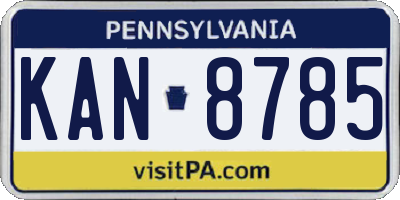 PA license plate KAN8785