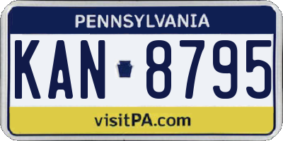 PA license plate KAN8795