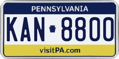 PA license plate KAN8800