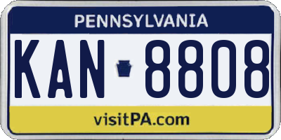 PA license plate KAN8808