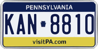 PA license plate KAN8810