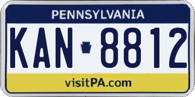 PA license plate KAN8812