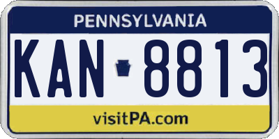 PA license plate KAN8813