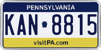PA license plate KAN8815