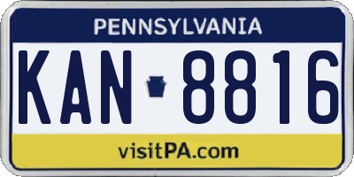 PA license plate KAN8816