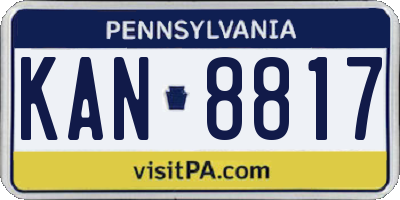 PA license plate KAN8817