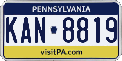 PA license plate KAN8819