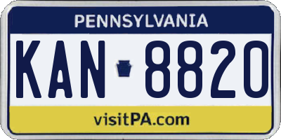 PA license plate KAN8820