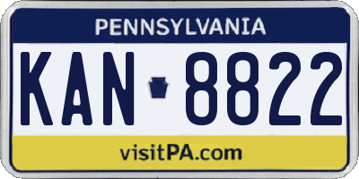 PA license plate KAN8822