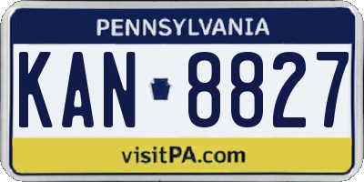 PA license plate KAN8827
