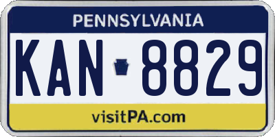 PA license plate KAN8829