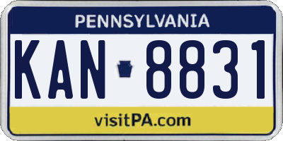 PA license plate KAN8831