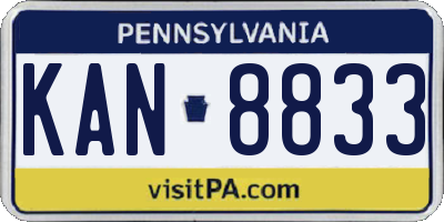 PA license plate KAN8833