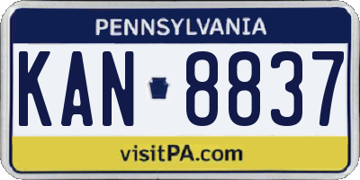 PA license plate KAN8837