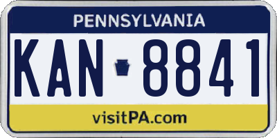 PA license plate KAN8841