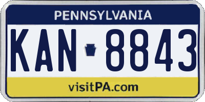 PA license plate KAN8843