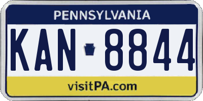 PA license plate KAN8844