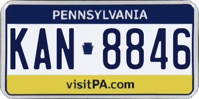PA license plate KAN8846