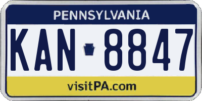 PA license plate KAN8847